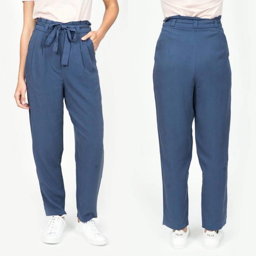 Just Female Nevada Pant Paper Bag Waist Blue Iris Size Medium